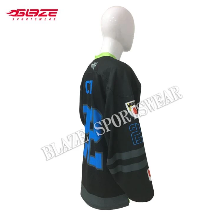 Kids Retro Black Team Hockey Jersey Kids Retro Black Team Hockey Jersey